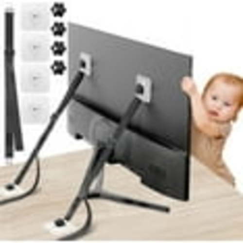 2 Pack Adjustable TV Safety Straps,NOGIS No-Drill Adhesive Anti-Tip Furniture Anchors for Baby Proofing, Flat Screens Fix to Wall,Cabinet,Stand Or Desk, Earthquake Straps