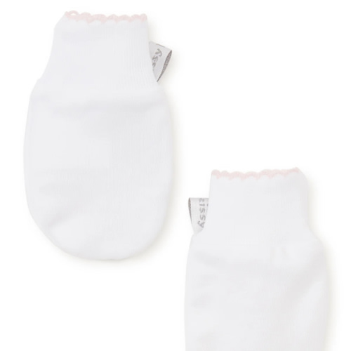 White/Pink Kissy Basics Mittens