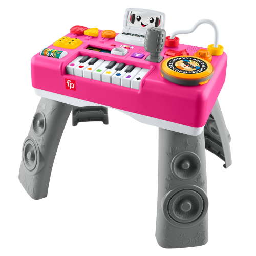 Fisher-Price Laugh & Learn Mix & Learn DJ Table, Pink Musical Toy for Babies
