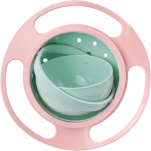 Song Qing Magic Gyro Bowl 360 Degree Rotate Spill-Proof Bowls with Lid Plastic Creative Dishes Practice Feeding Bowls