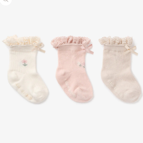 Floral Ankle Non Slip Baby Socks 3 pack – Elegant Baby