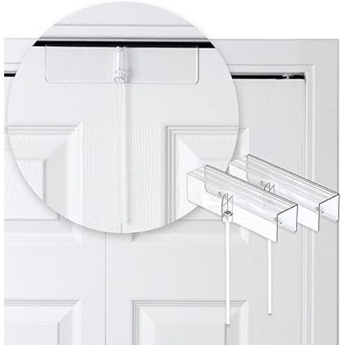 (2- Pack) - Safety Innovations Bi-fold Door Lock - Closet Protection Child and Pet Proof Bi-fold Door Lock - Tool-Free Installation - Unbreakable Clear Polycarbonate - for 1 3/8" Thick Wood Doors