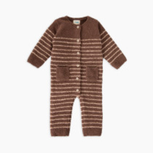 7AM Enfant Long Sleeved Romper - Choco, Pecan, 3-6 M