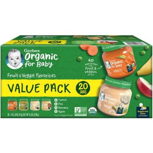 Gerber 1st Foods Organic Baby Food, Fruit & Veggie Value Pack 4 oz., 20 ct. - Sam's Club