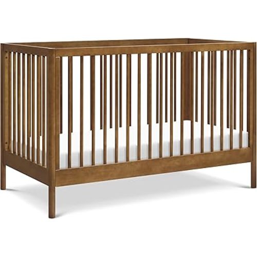 DaVinci Birdie 3-in-1 Convertible Baby Crib with Wooden Toddler Bed & Daybed Conversion - Easy to Assemble & GREENGUARD Gold Certified - 4 Adjustable Mattress Heights - Walnut
