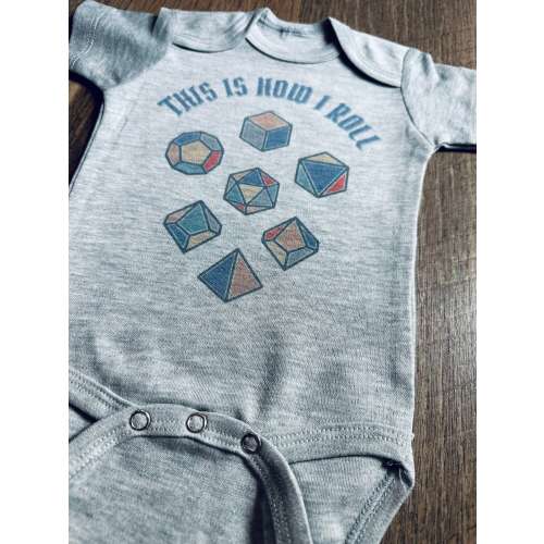 This is How I Roll Mommy and Me Tees & Bodysuits - Dice Game - Dice - Turn Based Games - Gamer Parents - Gamer Baby - Onesie - Bodysuit