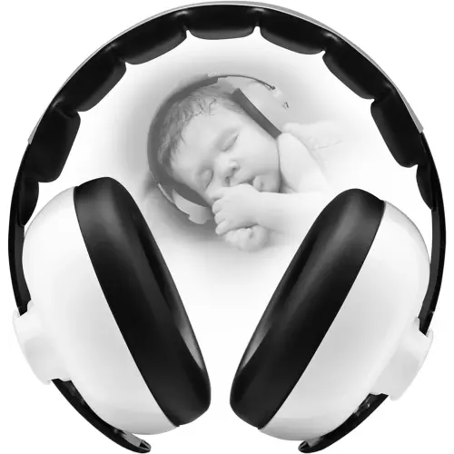 Baby Headphones - Infant Ear Protection for Babies | Baby Earmuffs Noise Cancelling Headphones 3-36 Months | Baby Travel Essentials for Outdoor - white