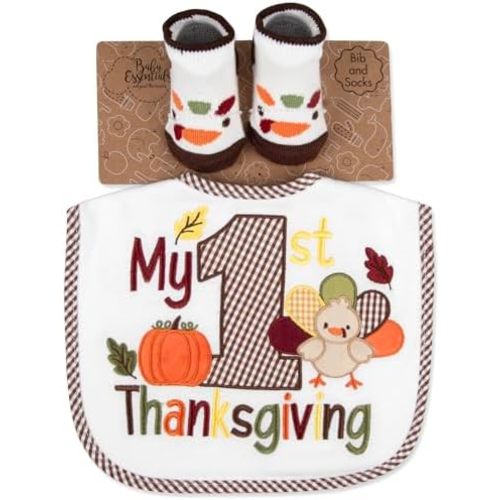 Baby Holiday Gift Sets, 2 Piece Infant Outfit Accessory Bib Set for First Birthday, Valentine's Day, Halloween, & Christmas