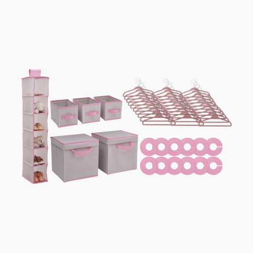 Delta Children 48-Piece Nursery Storage Set - Infinity Pink