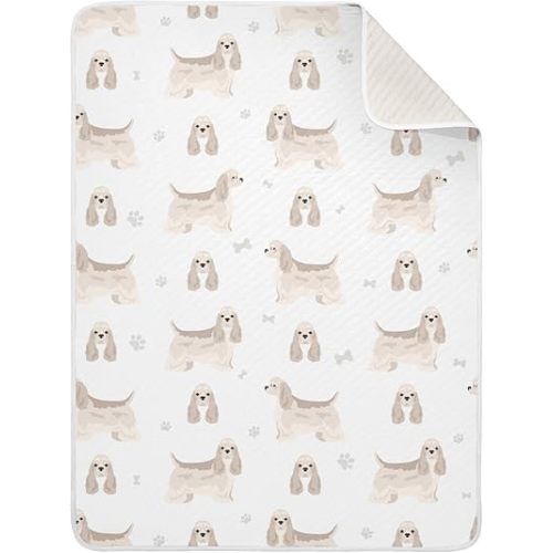 Swaddle Blanket American Cocker Spaniel Cotton for Infants, Receiving Blanket, Lightweight Soft Swaddling for Crib, Stroller, Nursery, 30X40 in