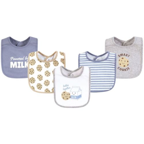 Hudson Baby Cotton Bibs, Milk And Cookies Better Together, One Size