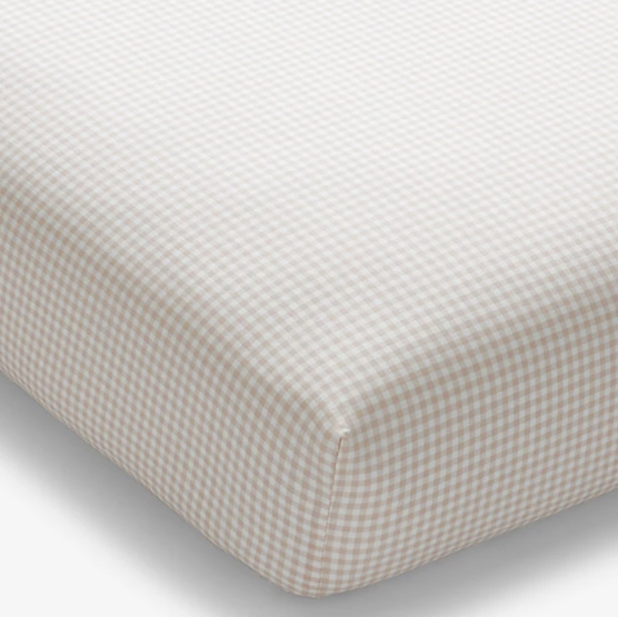 Ditsy Gingham Classic Cool Organic Cotton Percale Fitted Crib Sheet