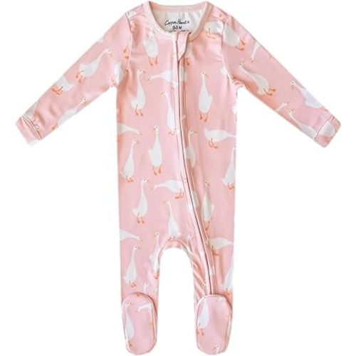 Copper Pearl® | Zip-Up Footie Baby Pajamas In Style Goosie