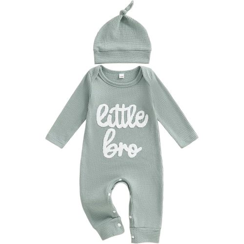 allshope Newborn Baby Boy Fall Outfit Romper Mama Mini Embroidery Long Sleeve Crew Neck Jumpsuit Bodysuit Infant Clothes