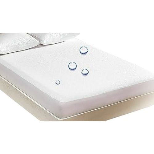 Dependable Industries Mattress Protector Fitted King Size Waterproof Vinyl Plastic Cover Keeps Mattress Clean Fitted Sheet Style Bed Wetting and Spill Protection