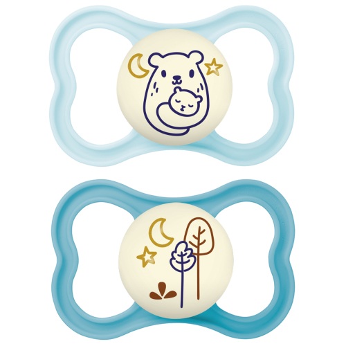 MAM Air Night Pacifier, 6+ Months, Boy, 2 Pack
