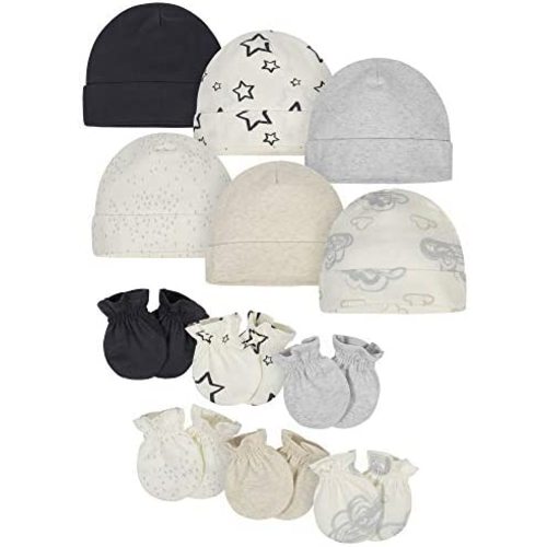 Onesies Brand Unisex Baby 12-piece Cap and Mitten Set