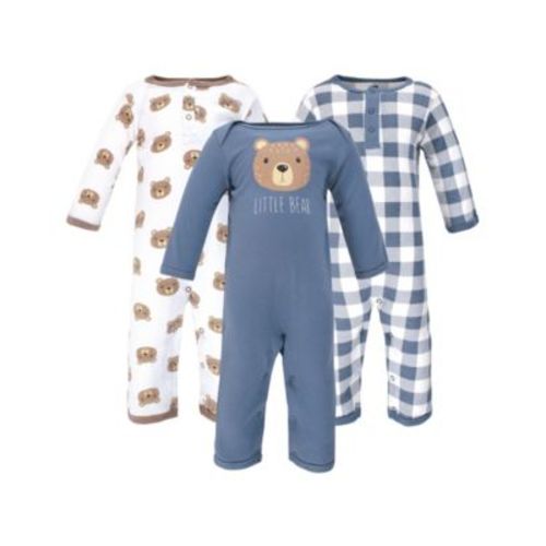 Baby Boys Hudson Cotton Coveralls 3pk Bear, 3-6 Months
