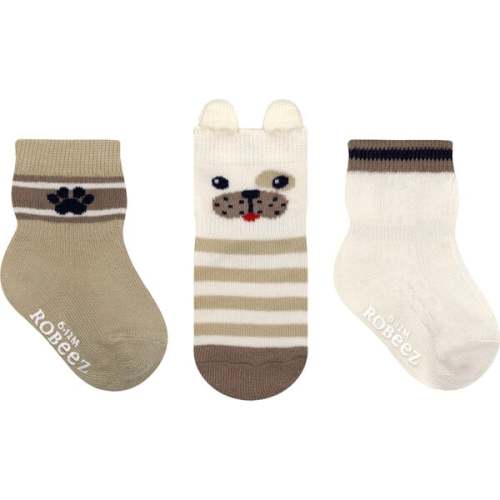 Puppy Love Tan Boys 3pk Sock - Robeez | Maisonette