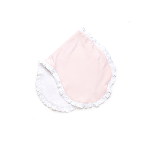 Ruffle Trim Pima Burp Cloth | Lt Pink – Milly Marie