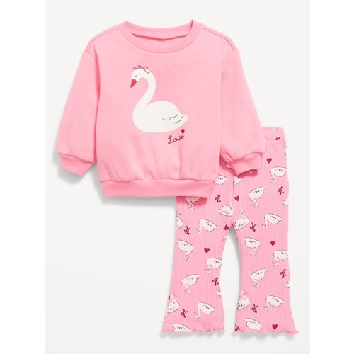 Long-Sleeve Graphic Sweatshirt and Leggings Set for Baby