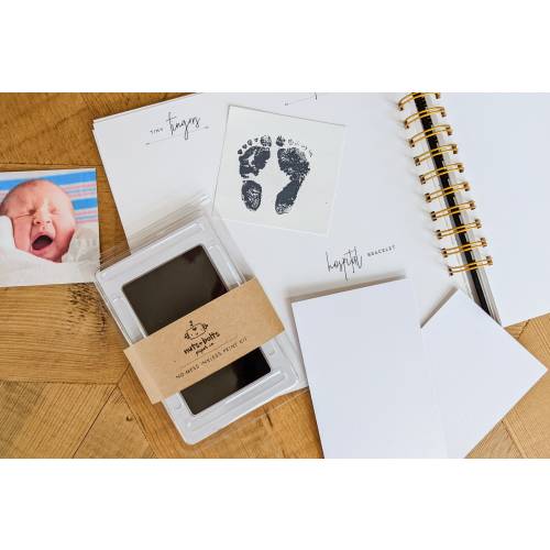 Baby Hand and Foot Print Inkless Kit Stamp Pad With 2 Cardstock Pieces | Newborn Clean No Touch Ink Pad Inkless No Mess Handprint Footprint