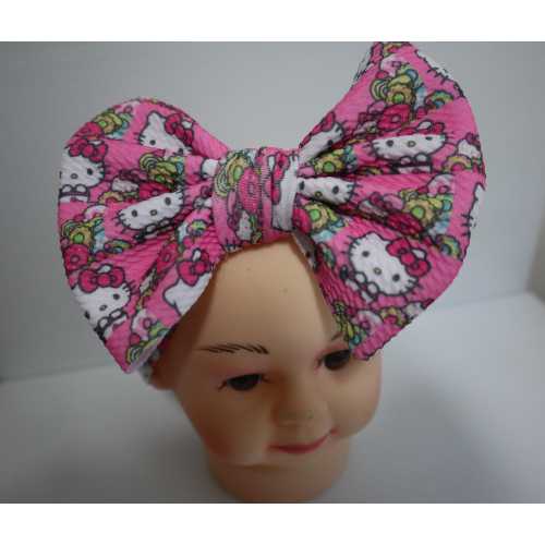 Hello Kitty Bow or Headwrap for little girls, Hair bow for toddlers, hair wrap for babies,