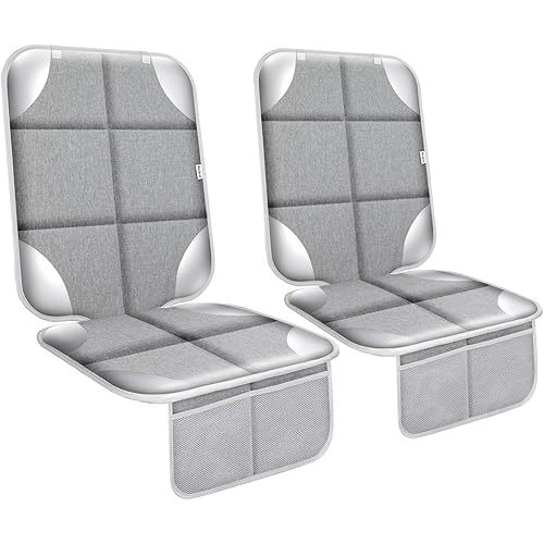 Meolsaek Car Seat Protector for Child Car Seat, Durable 600D Fabric Waterproof Car Seat Cover with Thick Pad Non-Slip Backing (No Imprints)