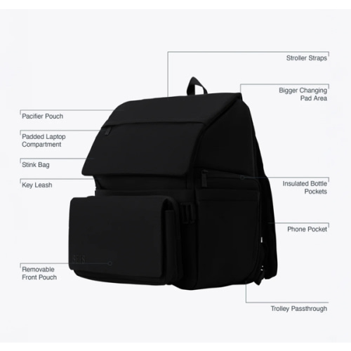 BÉIS 'The Ultimate Diaper Backpack' in Black - Best Backpack Diaper Bag in Black