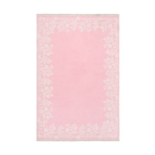 LoveShackFancy Floral Border Washable Reversible Rug (5x8')