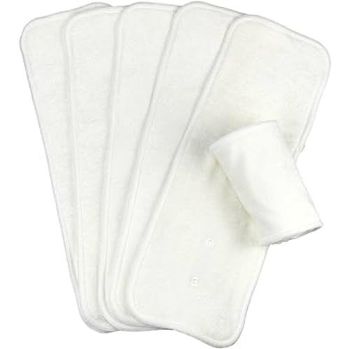 Mama Koala 5-Layer Bamboo Cloth Diaper Inserts, Adjustable and Reusable for Any Baby Cloth Diaper(6 Pack)