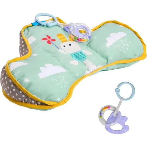 Taf Toys Baby Tummy Time Pillow | Perfect for 2-6 Months Old Babies, Enables Easier Development & Easier Parenting, Natural Developmental, Comfortable Tummy Time, Ergonomic Design, Detachable Toys