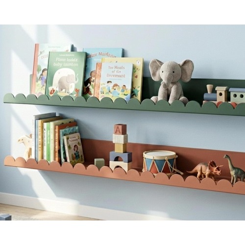 Cloud Nursery Bookshelf – Montessori Kid's Room Floating Shelf
