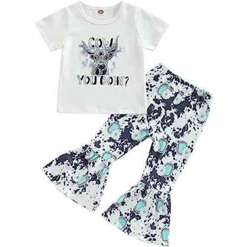 Emmababy Outfit T-Shirt + Flare Pants Bell-Bottom