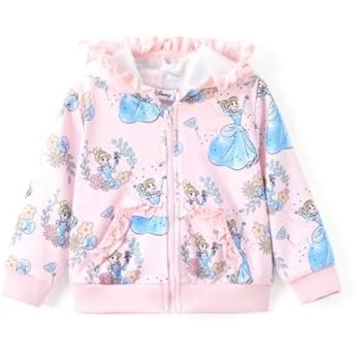 Disney Frozen Princess Girls Zip Up Hoodie Fall Zipper Sweatshirt Jacket Toddler-Big Kid