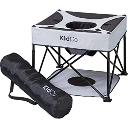 KidCo GoPod Adjustable Height Travel Baby Activity Center - Standing Baby Activity Center with Cupholder and Travel Bag, Midnight