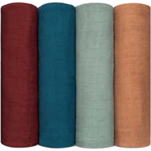 Amazon.com: Comfy Cubs Muslin Swaddle Blankets Neutral Receiving Blanket Swaddling, Wrap for Boys and Girls, Baby Essentials, Registry & Gift (Wine, Neptune, Fern, Caramel) : Baby