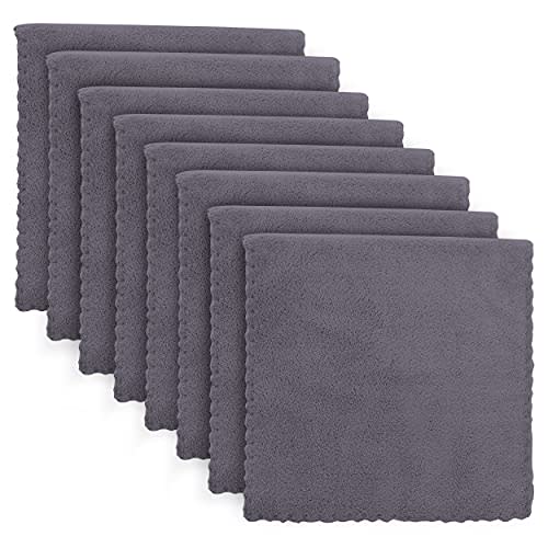 Super Soft Burp Cloths 8 Pack - Thick - Extra Absorbent - Perfect Size Large 20 X 10 Inch - Light and Easy to Carry - Milk Spit Up Rags - Burpy Cloths for Unisex, Boy, Girls, Newborn - Grey