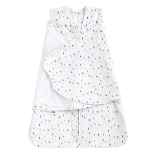 HALO Micro-Fleece Sleepsack Swaddle, 3-Way Adjustable Wearable Blanket, TOG 3.0, Confetti, Small, 3-6 Months