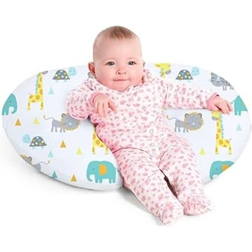 Little Grape Land Nursing Pillow for Infants, Breastfeeding Pillows, Baby Support Pillow for Nursing, Bottle Feeding, Tummy Time with Machine Washable Cover & Breathable Filling (Woodland Animals)