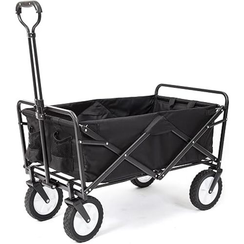 MacSports Collapsible Folding Outdoor Utility Wagon, Black
