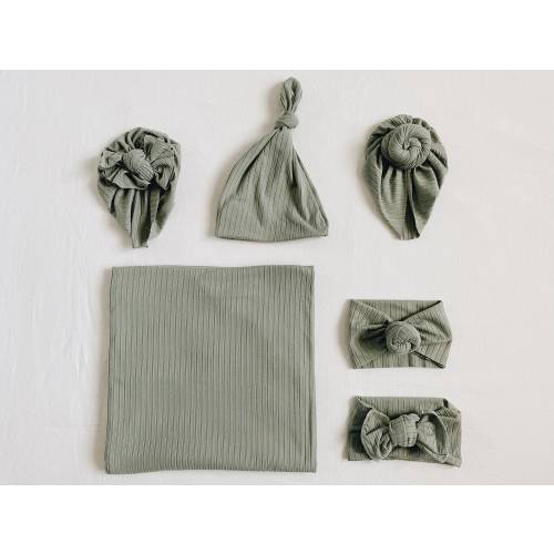 Dark sage ribbed, baby swaddle, swaddle blanket, newborn photos, baby shower gift, baby blanket