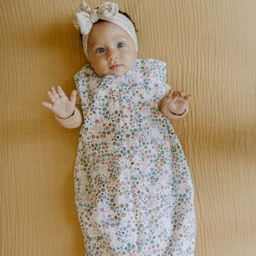 Cotton Muslin Sleep Bag, Pressed Petals - Little Unicorn | Maisonette