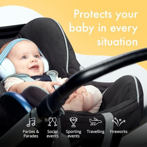Alpine Muffy Baby Ear Protection for Babies and Toddlers up to 36 Months - CE & ANSI Certified - Noise Reduction Earmuffs - Comfortable Baby Headphones Against Hearing Damage & Improves Sleep - Blue
