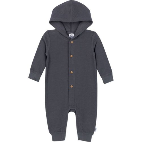 Gerber Baby Boys' or Girls' Hooded Romper, Charcoal , 0-3 Months