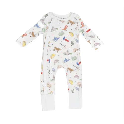 Texas Print Zipper Footie