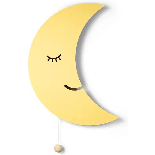 Lumipets Moon Wall Light, Nursery Light, Baby Wall Decor, Wall Mounted, Battery Operated Light Lightweight Hanging Crescent Moon Night Light for Babies, Toddlers, Kids - 17.7 x 11.2 x 1.5-in