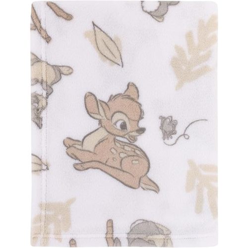 Disney B is for Bambi Tan, Gray, and White Super Soft Plush Baby Blanket