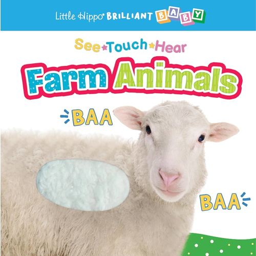 Little Hippo Books See Touch Hear Farm Animals Kids Book | Preschool Educational Sound Books | Brilliant Baby Educational Touch and Feel Books | Kids ... Animals Book with Sounds and Touch and Feel
