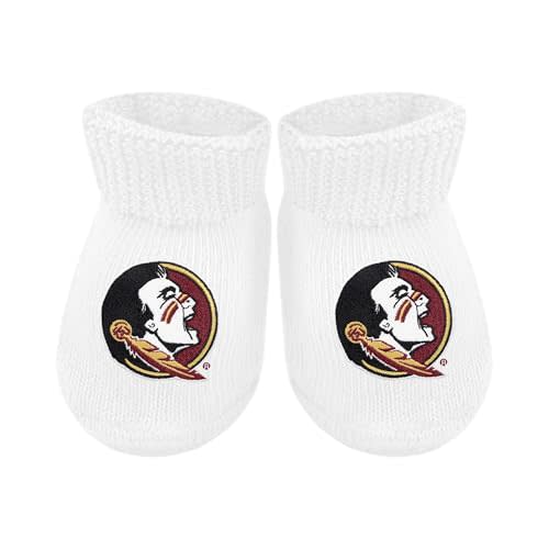 Creative Knitwear College Baby Bootie Sock - Team Logo, Multiple Colors, for Boys & Girls (Newborn - 6 Months)